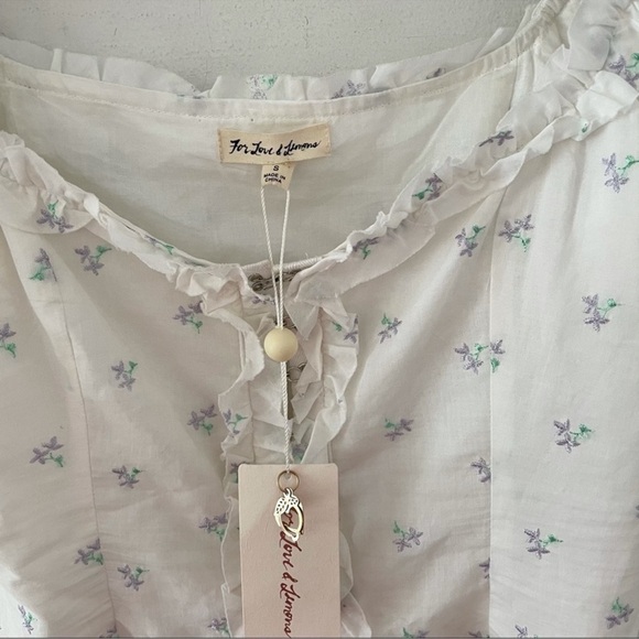 For Love & Lemons Delilah Ruffle Puff Sleeve Top - Picture 8 of 10